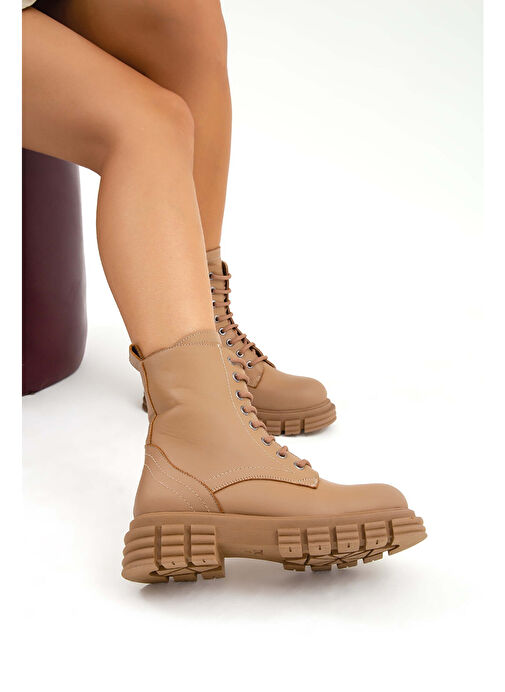 Tamer Tanca Kadın Hakiki Deri Vizon POSTAL Bot - Görsel 3