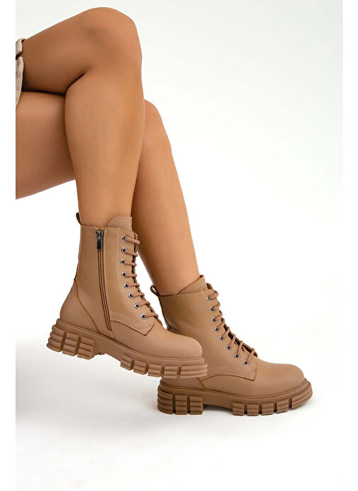 Tamer Tanca Kadın Hakiki Deri Vizon POSTAL Bot - Görsel 2