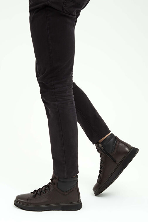 Tamer Tanca Erkek Hakiki Deri Kahverengi Casual Bot - Görsel 2