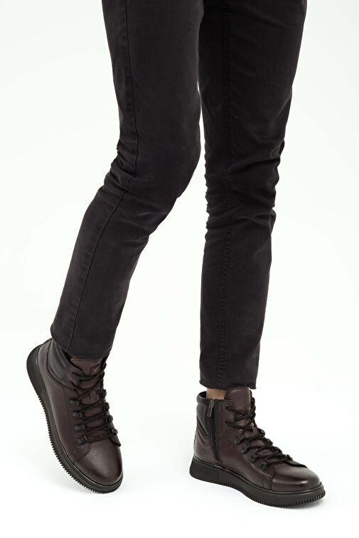 Tamer Tanca Erkek Hakiki Deri Kahverengi Casual Bot - Görsel 3