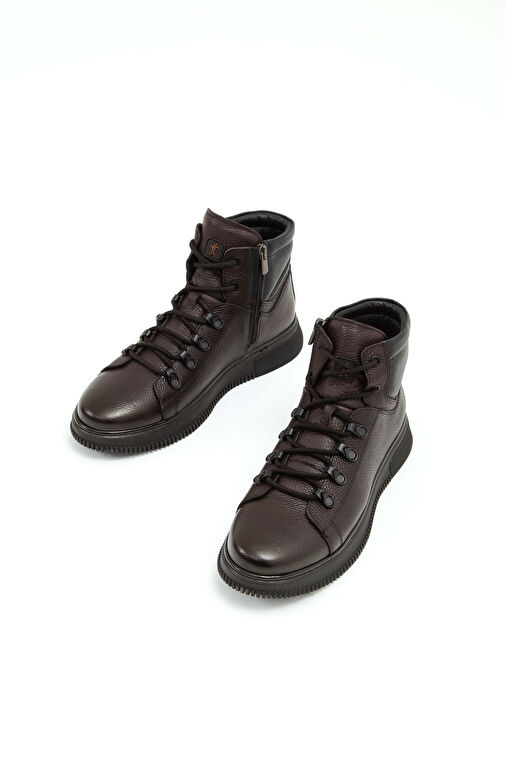 Tamer Tanca Erkek Hakiki Deri Kahverengi Casual Bot - Görsel 6