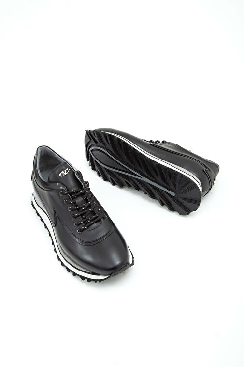 Tamer Tanca Erkek Hakiki Deri Siyah Sneakers & Spor Ayakkabı - Görsel 8