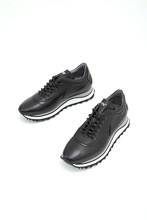 Tamer Tanca Erkek Hakiki Deri Siyah Sneakers & Spor Ayakkabı - Görsel 5