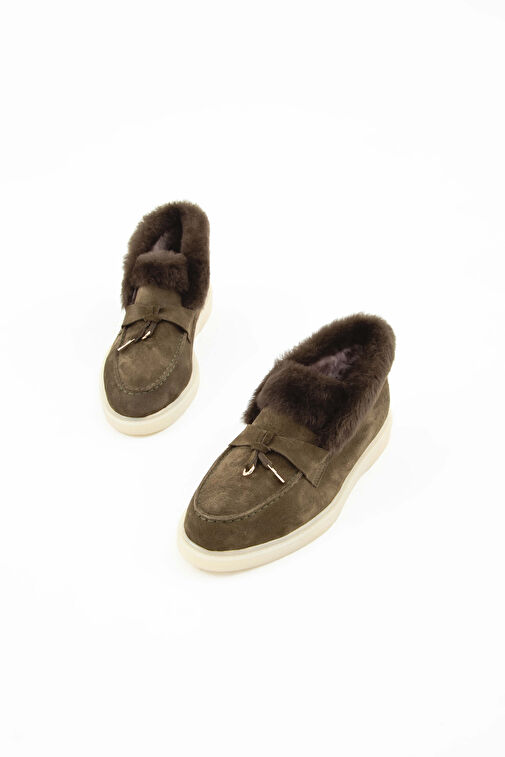 Tamer Tanca Kadın Hakiki Deri Yeşil Casual Bot - Görsel 7