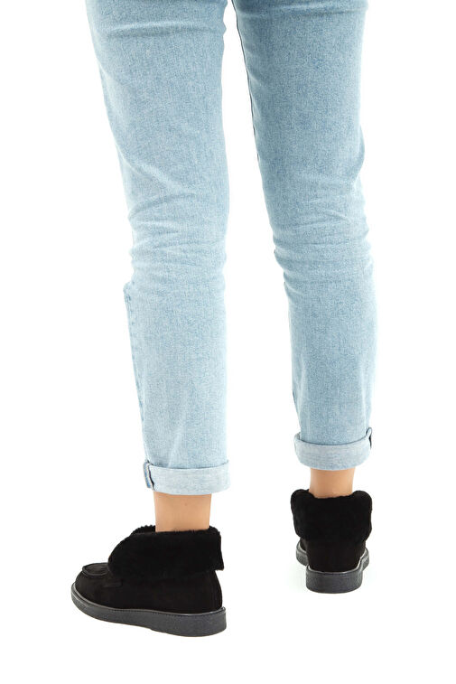 Tamer Tanca Kadın Hakiki Deri Siyah Casual Bot - Görsel 3