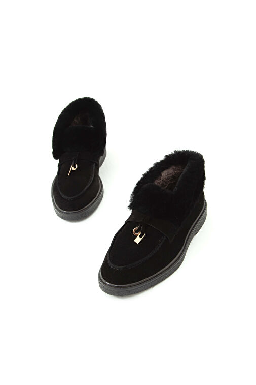 Tamer Tanca Kadın Hakiki Deri Siyah Casual Bot - Görsel 7