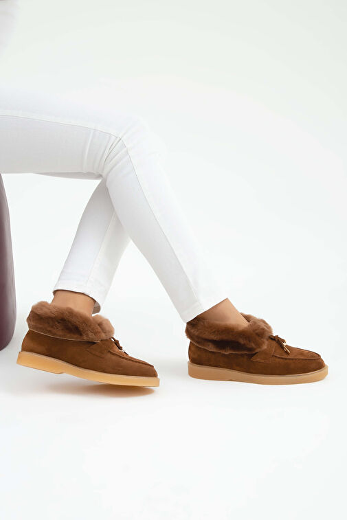 Tamer Tanca Kadın Hakiki Deri Taba Casual Bot - Görsel 5