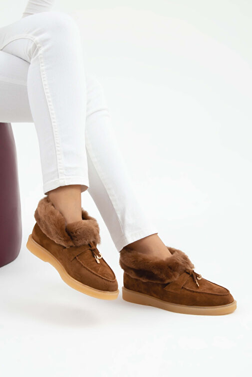 Tamer Tanca Kadın Hakiki Deri Taba Casual Bot - Görsel 6