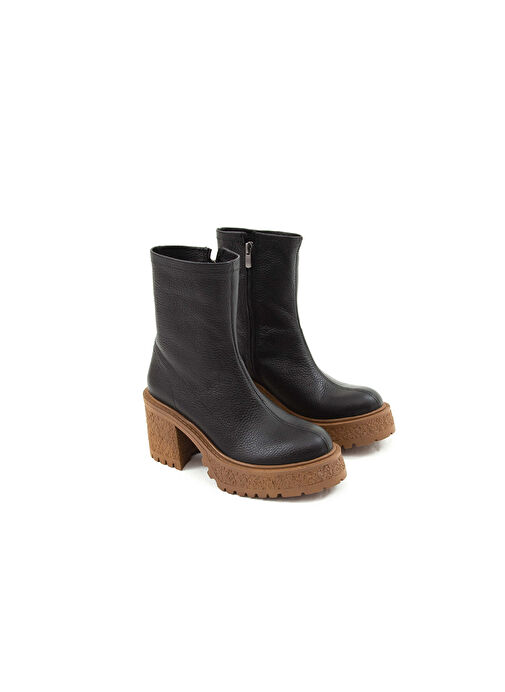 Tamer Tanca Kadın Hakiki Deri Siyah Casual Bot - Görsel 2