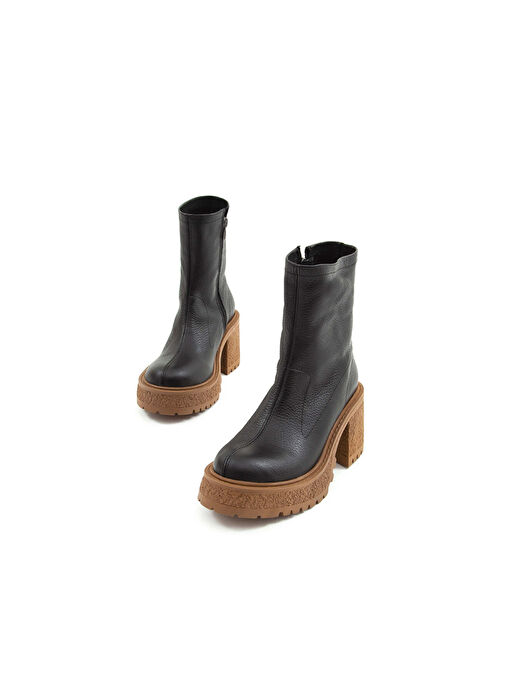 Tamer Tanca Kadın Hakiki Deri Siyah Casual Bot - Görsel 3