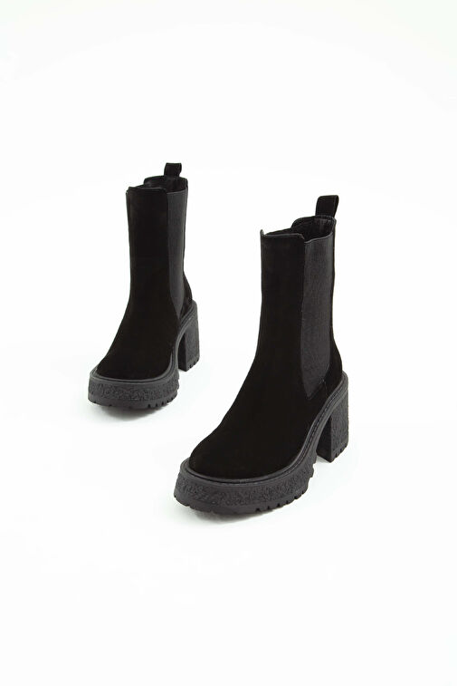 Tamer Tanca Kadın Hakiki Deri Siyah Süet Casual Bot - Görsel 7