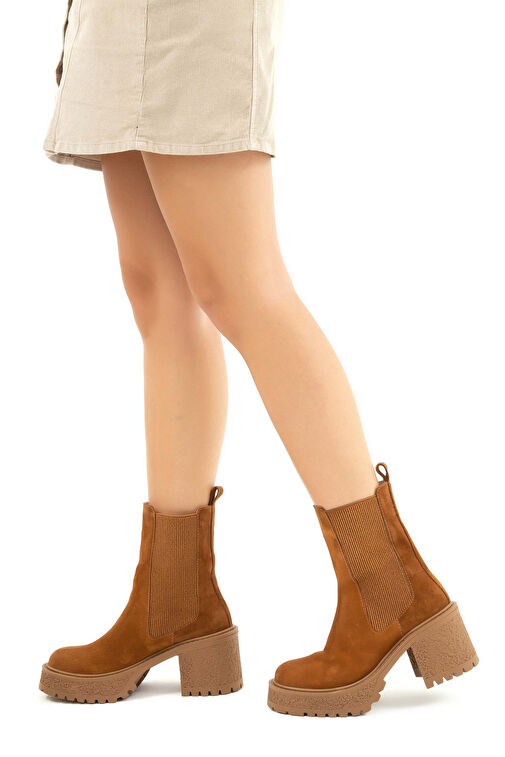 Tamer Tanca Kadın Hakiki Deri Kahverengi Casual Bot - Görsel 4