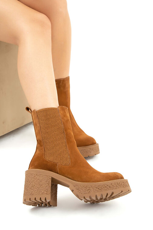 Tamer Tanca Kadın Hakiki Deri Kahverengi Casual Bot - Görsel 5