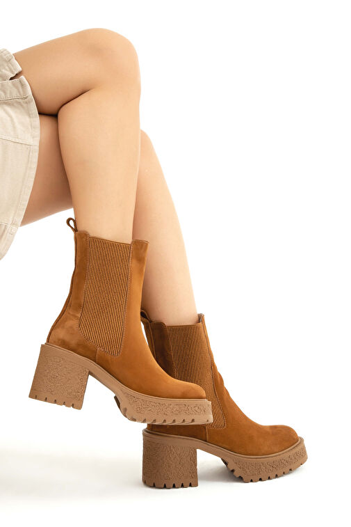 Tamer Tanca Kadın Hakiki Deri Kahverengi Casual Bot - Görsel 6