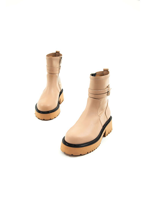 Tamer Tanca Kadın Hakiki Deri Bej Günlük Bot - Görsel 6