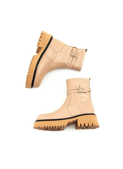 Tamer Tanca Kadın Hakiki Deri Bej Günlük Bot - Görsel 7