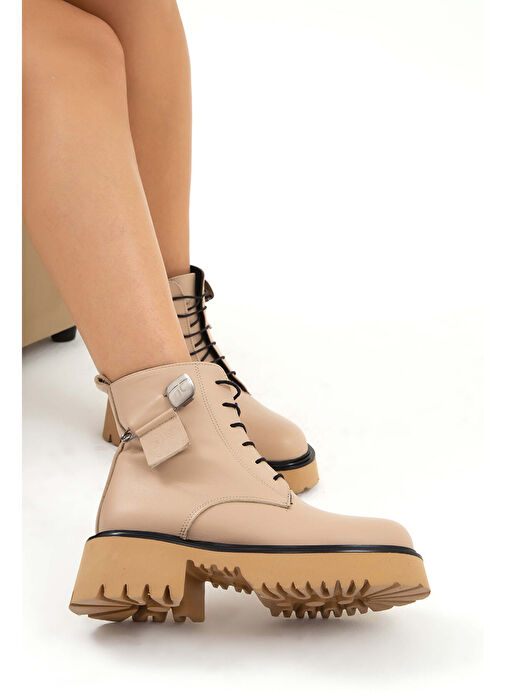 Tamer Tanca Kadın Hakiki Deri Vizon Casual Bot - Görsel 4