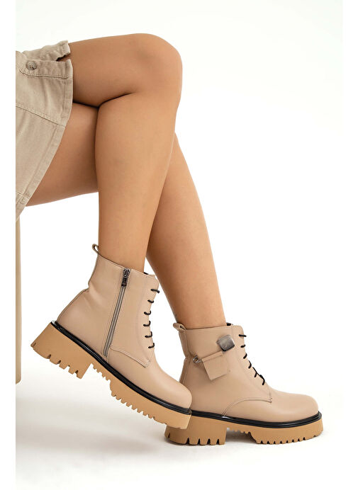 Tamer Tanca Kadın Hakiki Deri Vizon Casual Bot - Görsel 5