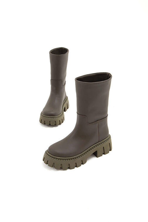 Tamer Tanca Kadın Suni Deri Yeşil Casual Bot - Görsel 7