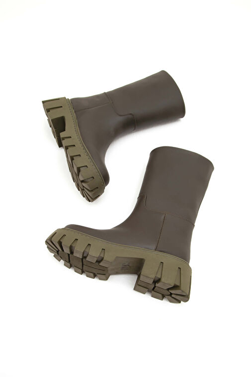 Tamer Tanca Kadın Suni Deri Yeşil Casual Bot - Görsel 9