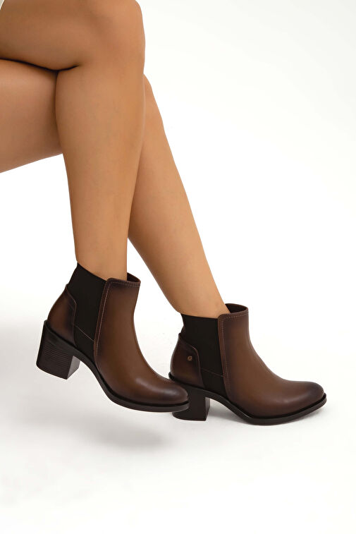 Tamer Tanca Kadın Suni Deri Kahverengi Günlük Bot - Görsel 6