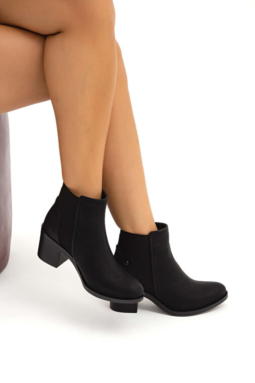 Tamer Tanca Kadın Suni Deri Siyah Günlük Bot - Görsel 6