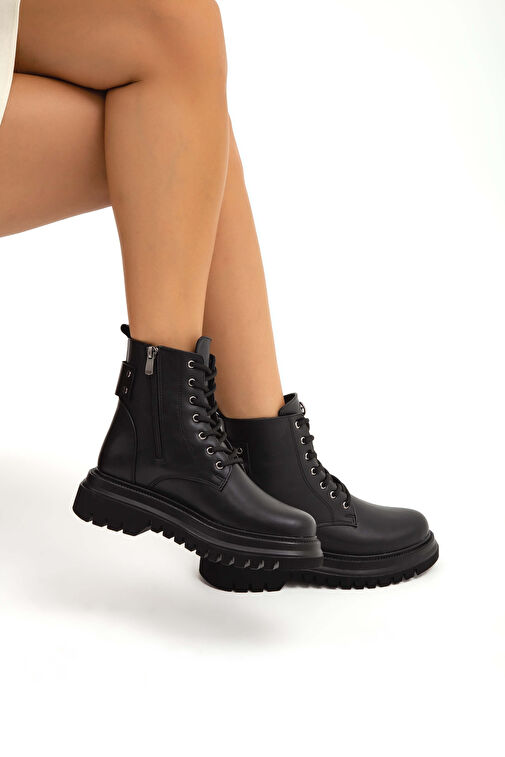 Tamer Tanca Kadın Suni Deri Siyah Casual Bot - Görsel 5