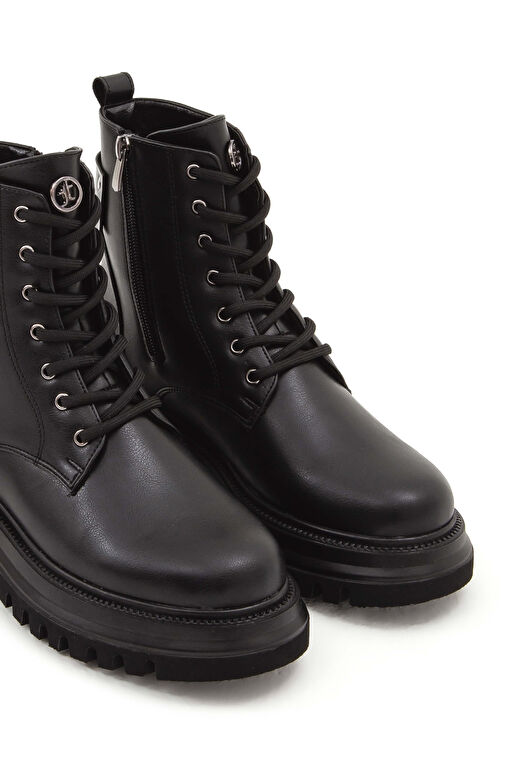 Tamer Tanca Kadın Suni Deri Siyah Casual Bot - Görsel 7