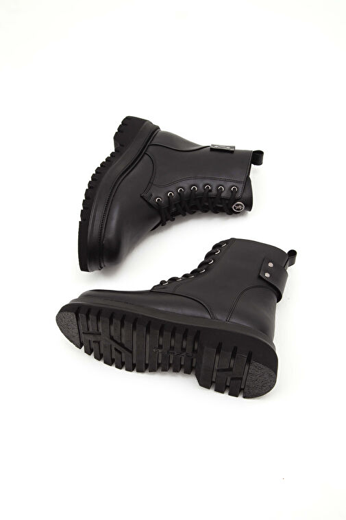 Tamer Tanca Kadın Suni Deri Siyah Casual Bot - Görsel 8