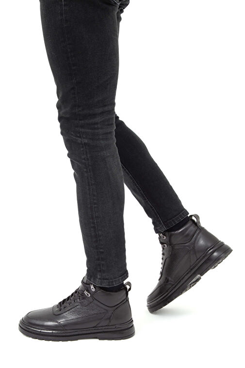 Tamer Tanca Tamer Tanca Erkek Hakiki Deri Siyah Casual Bot | Boyner Siyah - 2. görsel