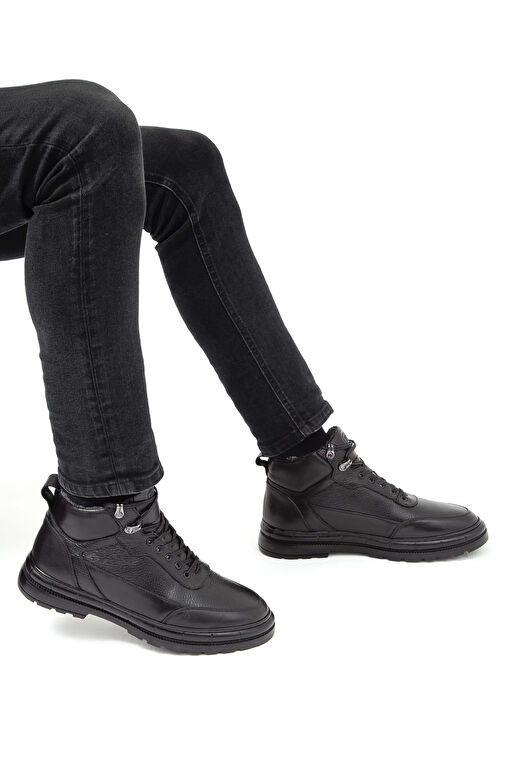 Tamer Tanca Tamer Tanca Erkek Hakiki Deri Siyah Casual Bot | Boyner Siyah - 4. görsel