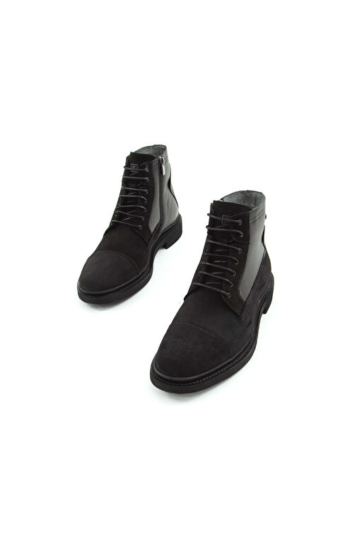 Tamer Tanca Erkek Hakiki Deri Siyah Nubuk POSTAL Bot - Görsel 6