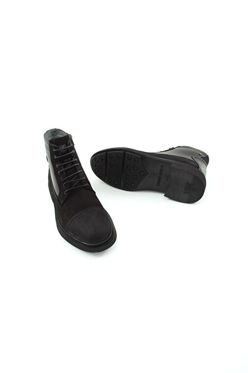 Tamer Tanca Erkek Hakiki Deri Siyah Nubuk POSTAL Bot - Görsel 8