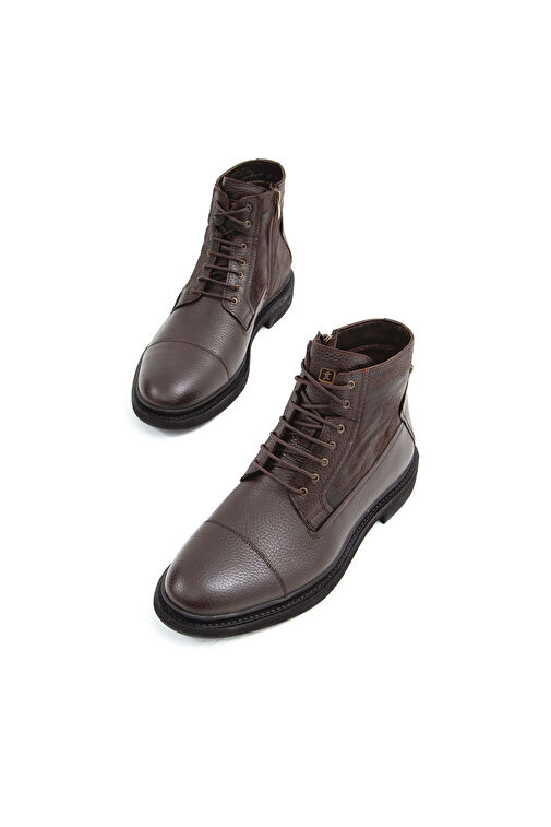 Tamer Tanca Erkek Hakiki Deri Kahverengi POSTAL Bot - Görsel 6