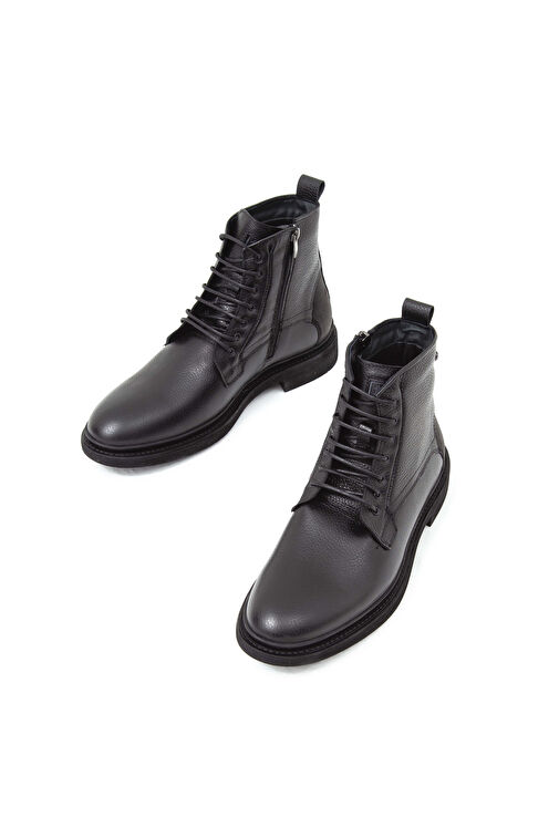 Tamer Tanca Erkek Hakiki Deri Siyah POSTAL Bot - Görsel 6
