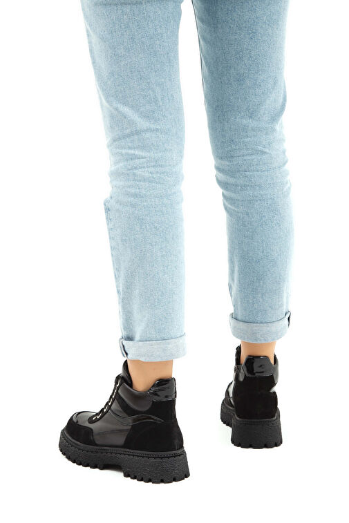 Tamer Tanca Kadın Suni Deri Siyah Casual Bot - Görsel 3