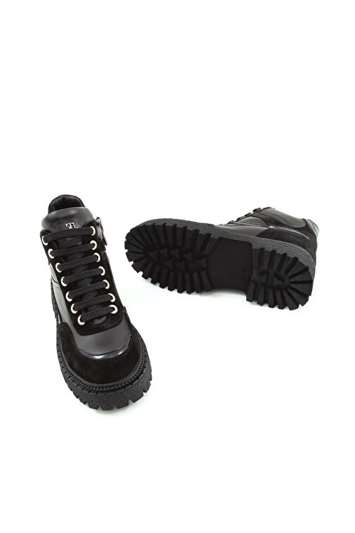 Tamer Tanca Kadın Suni Deri Siyah Casual Bot - Görsel 9