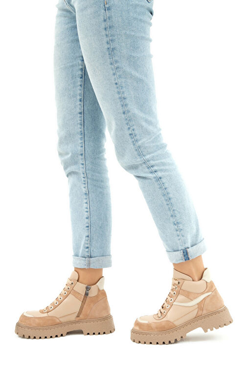 Tamer Tanca Kadın Suni Deri Camel Casual Bot - Görsel 4