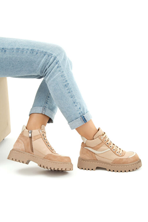 Tamer Tanca Kadın Suni Deri Camel Casual Bot - Görsel 5