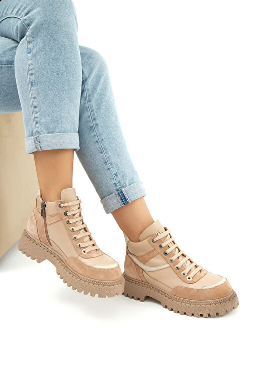 Tamer Tanca Kadın Suni Deri Camel Casual Bot - Görsel 6