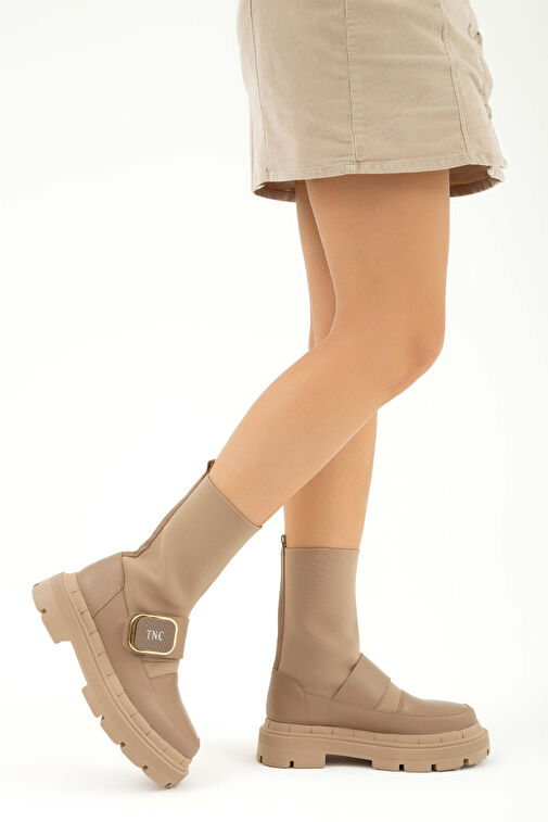 Tamer Tanca Kadın Hakiki Deri Vizon Casual Bot - Görsel 2