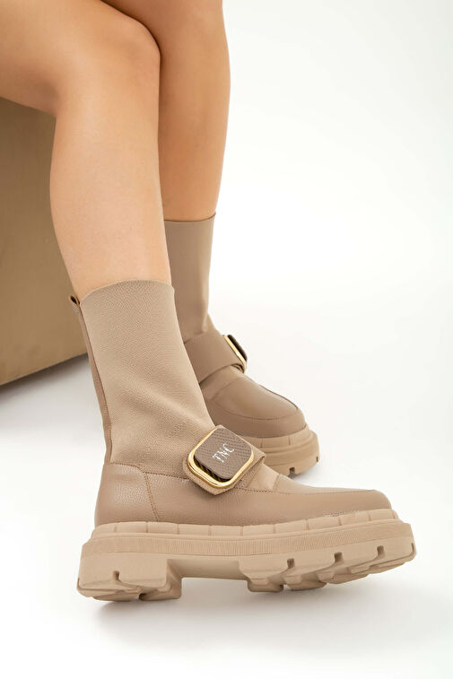 Tamer Tanca Kadın Hakiki Deri Vizon Casual Bot - Görsel 5