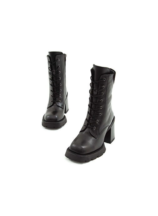 Tamer Tanca Kadın Hakiki Deri Siyah Deri Casual Bot - Görsel 3