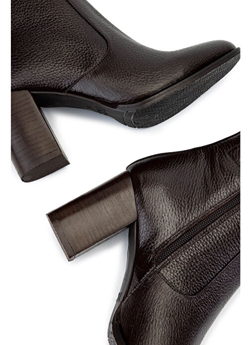 Tamer Tanca Kadın Hakiki Deri Kahverengi Floter Klasik Bot - Görsel 6