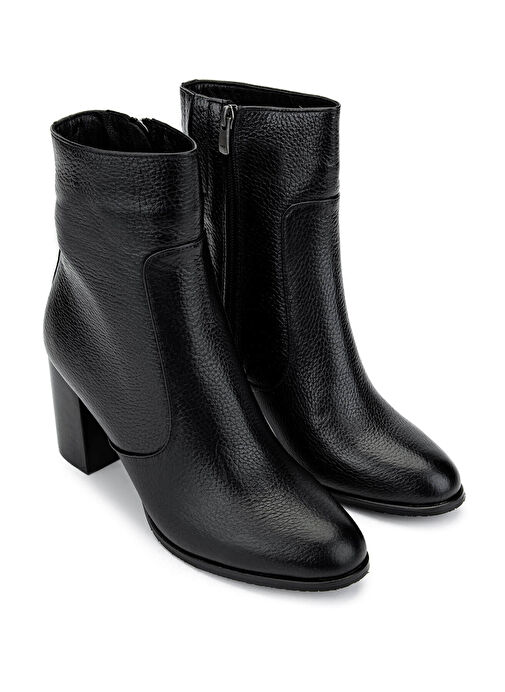 Tamer Tanca Kadın Hakiki Deri Siyah Floter Klasik Bot - Görsel 2