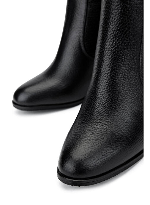 Tamer Tanca Kadın Hakiki Deri Siyah Floter Klasik Bot - Görsel 4