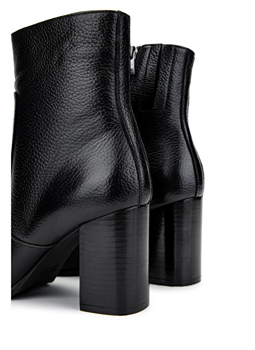 Tamer Tanca Kadın Hakiki Deri Siyah Floter Klasik Bot - Görsel 5