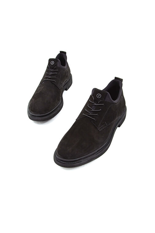 Tamer Tanca Erkek Hakiki Deri Siyah Nubuk Casual Ayakkabı - Görsel 2