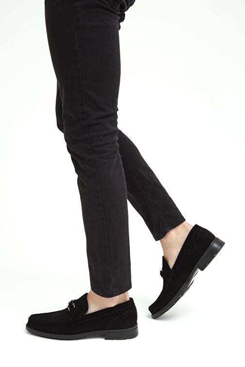 Tamer Tanca Erkek Hakiki Deri Siyah Süet Klasik Ayakkabı - Görsel 2