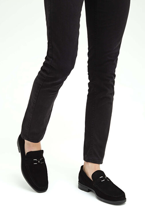 Tamer Tanca Erkek Hakiki Deri Siyah Süet Klasik Ayakkabı - Görsel 3